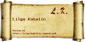 Lilge Katalin névjegykártya